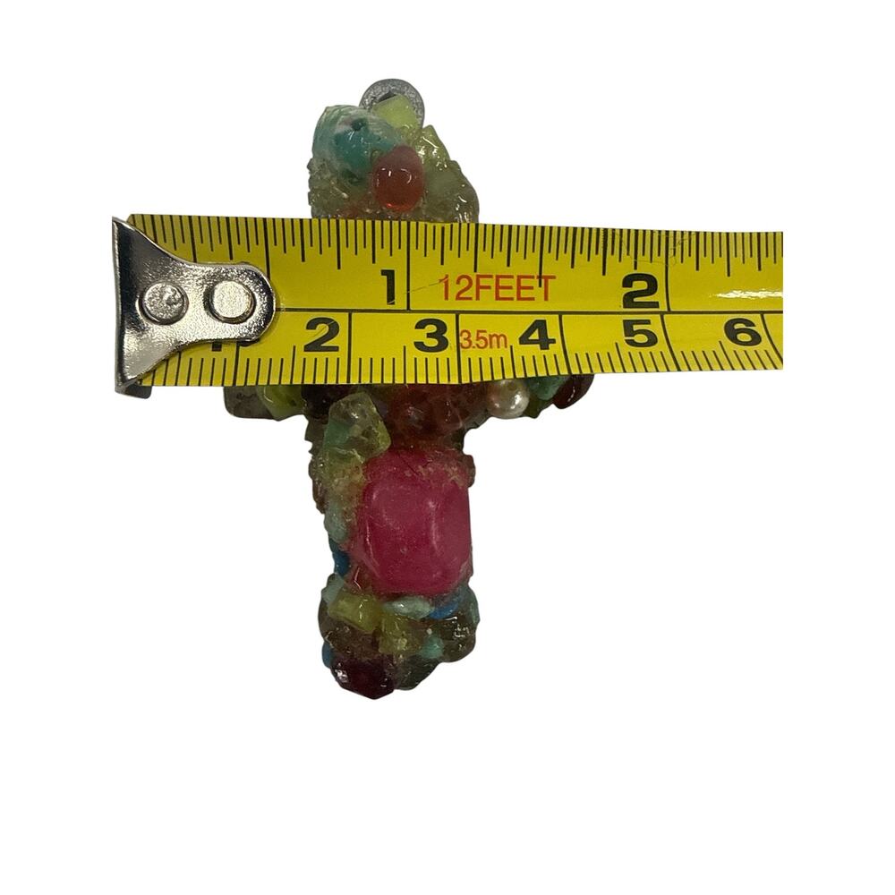 Tiffany Lee Designs Handmade Cross Pendant Semi Precious Stones Y2K Art - Picture 5 of 5